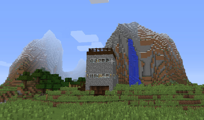Minecraft Waterfall House